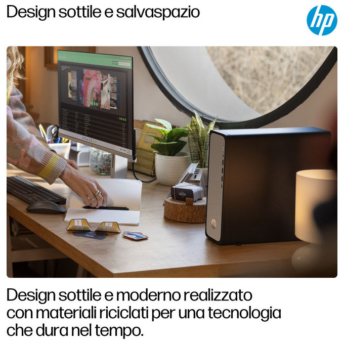 Hp Desktop OmniDesk Slim S03-0007nl Intel Core i3 8GB DDR5 256GB SSD Argento
