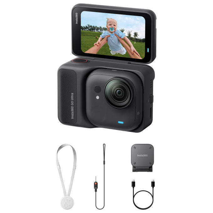 Insta360, GO Ultra, Fotocamera Sportiva 4K Ultra HD, Nero