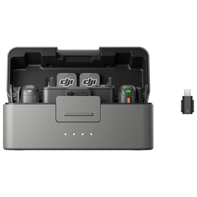 DJI DJMC30 Mic 3 Sistema Microfono Wireless 2TX 1RX Custodia di Ricarica 32bit Float Timecode 28h colore Nero