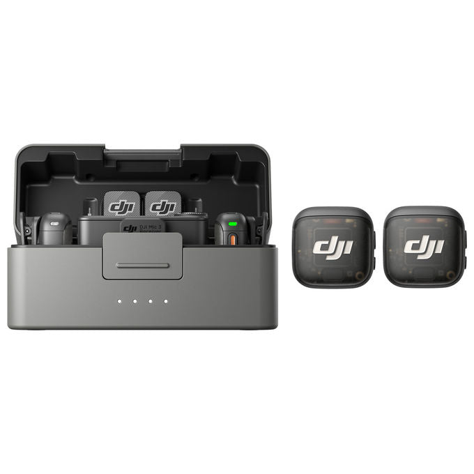 DJI DJMC30 Mic 3 Sistema Microfono Wireless 2TX 1RX Custodia di Ricarica 32bit Float Timecode 28h colore Nero