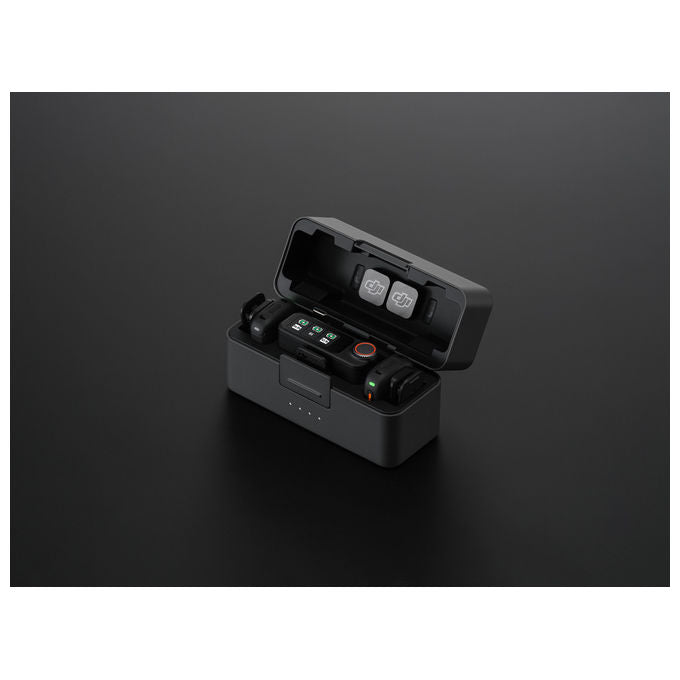 DJI DJMC30 Mic 3 Sistema Microfono Wireless 2TX 1RX Custodia di Ricarica 32bit Float Timecode 28h colore Nero