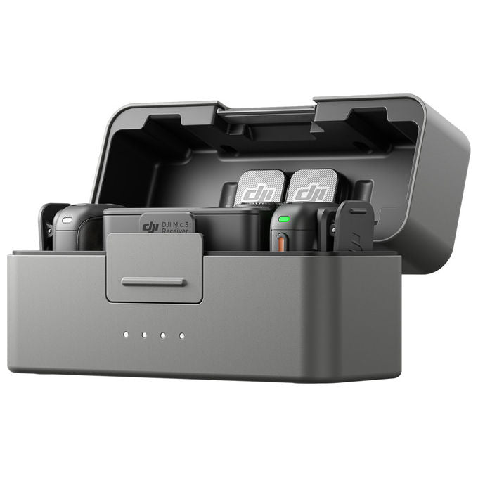 DJI DJMC30 Mic 3 Sistema Microfono Wireless 2TX 1RX Custodia di Ricarica 32bit Float Timecode 28h colore Nero