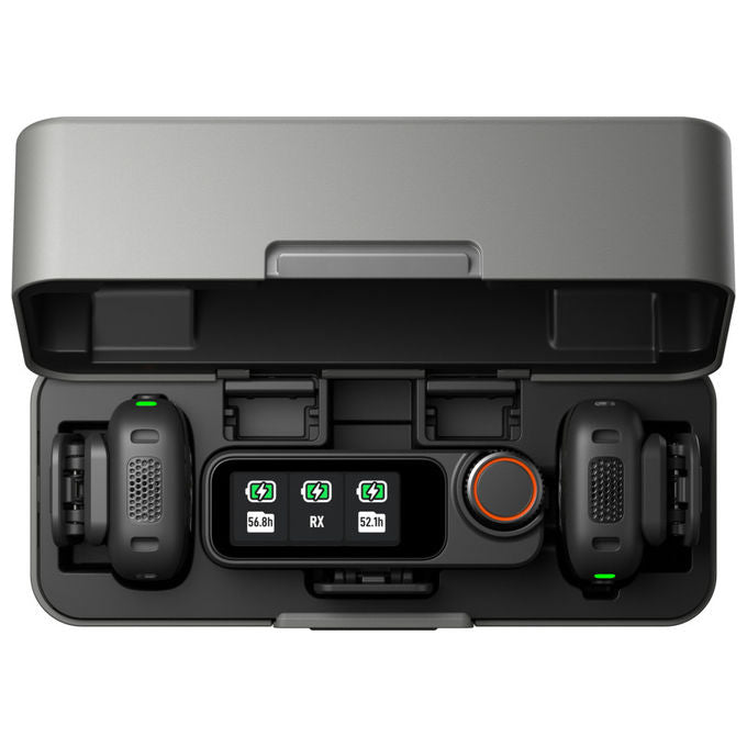 DJI DJMC30 Mic 3 Sistema Microfono Wireless 2TX 1RX Custodia di Ricarica 32bit Float Timecode 28h colore Nero