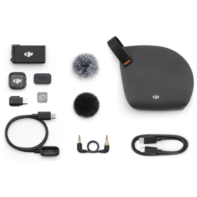 DJI MIC 3 (1 TX+1 RX) Microfono Wireless Lavalier 32-bit Float SNR 72 dB Portata 400 m Bluetooth 5.4 colore Nero