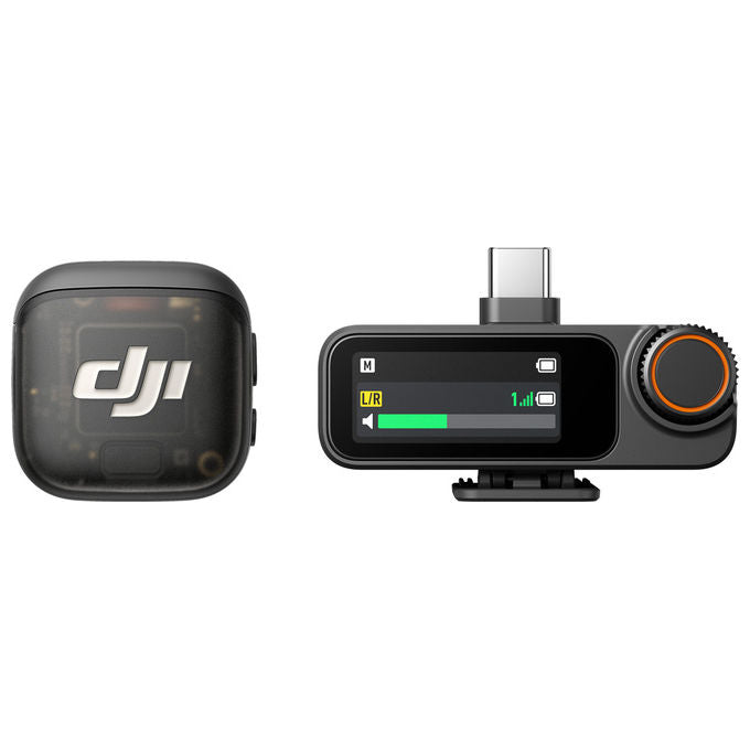 DJI MIC 3 (1 TX+1 RX) Microfono Wireless Lavalier 32-bit Float SNR 72 dB Portata 400 m Bluetooth 5.4 colore Nero