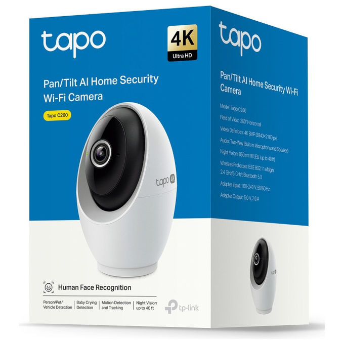 TP-Link Telecamera IP Interno 4K Tapo C260 Wi-Fi Controllo Vocale