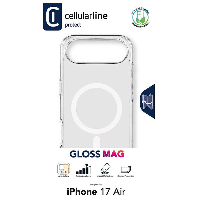 Cellularline Cover iPhone 17 Air Gloss Mag Trasparente Compatibile MagSafe