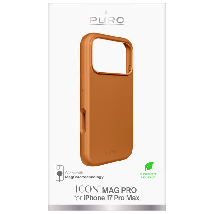 Puro ICON MAG PRO Cover per iPhone 17 Pro Max Silicone Soft-Touch MagSafe Compatible colore Arancione