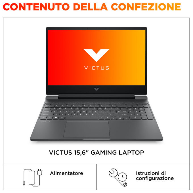 HP Victus 15 fa2014nl Notebook Gaming Intel Core i5-13420H 16 GB DDR5 512 GB SSD NVIDIA RTX 5050 15.6 Full HD Nero