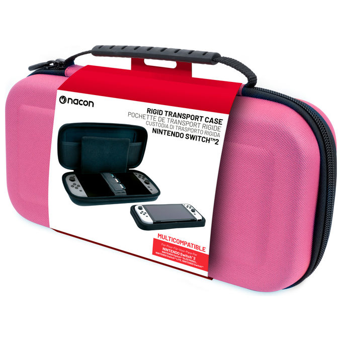 Nacon Custodia Rigida Nintendo Rosa Compatibile Switch 2 Switch Lite e OLED