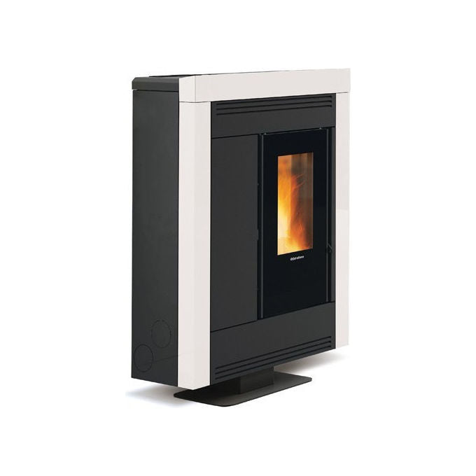 Extraflame Nordica, Stufa a Pellet Canalizzata Souvenir Plus Steel 5.0, 10 kW, Bordeaux
