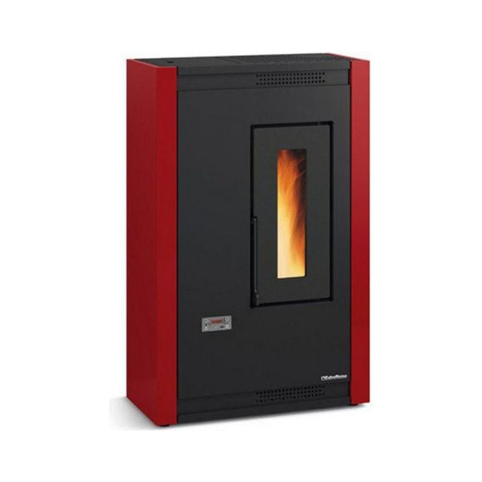 Extraflame, Stufa a Pellet Luisella 5.0, Bordeaux, Nero, Grigio Grafite, Acciaio Verniciato