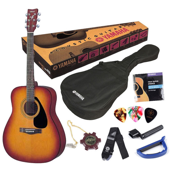 Yamaha F310PTBS Chitarra Acustica Dreadnought Pack con Custodia Tracolla Plettri Capotasto Corde Avvolgicorde colore Tobacco Brown Sunburst