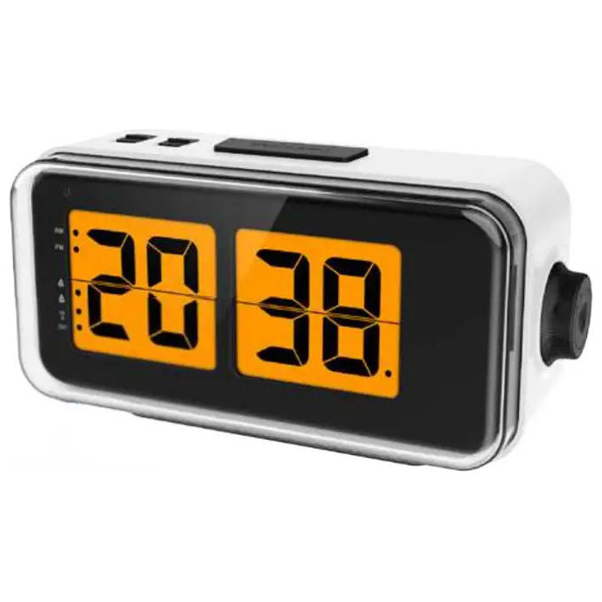 Lowell Sveglia Digitale Casetta a LED Gialla con Calendario e Temperatura