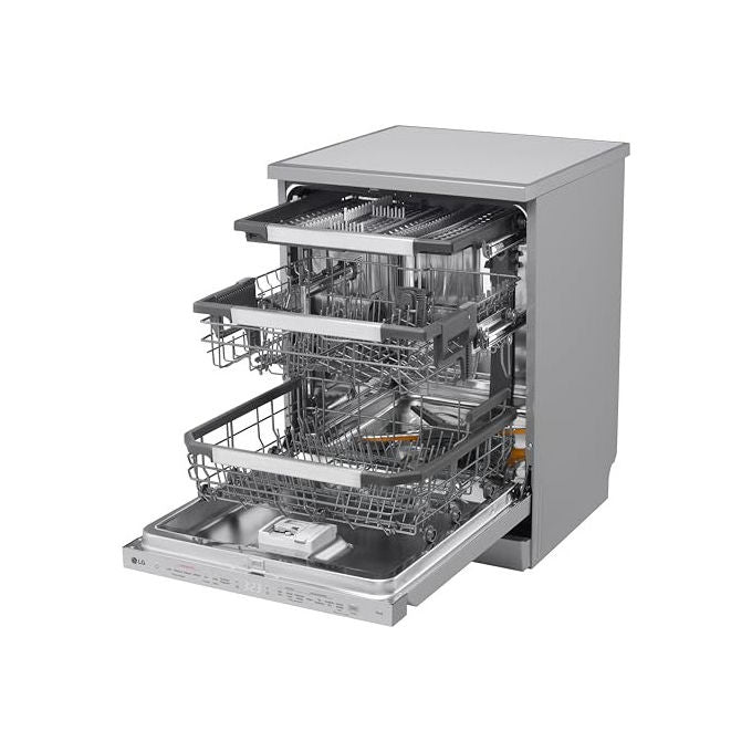 LG DF587HVS Serie 5 Lavastoviglie Libera Installazione 14 coperti Classe A QuadWash TrueSteam Wi-Fi 43 dB (85x60x60 cm) colore Grigio