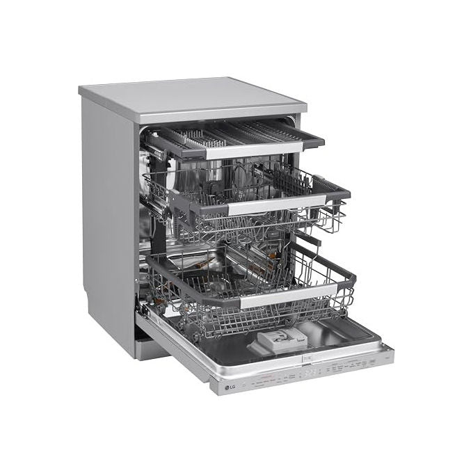 LG DF587HVS Serie 5 Lavastoviglie Libera Installazione 14 coperti Classe A QuadWash TrueSteam Wi-Fi 43 dB (85x60x60 cm) colore Grigio