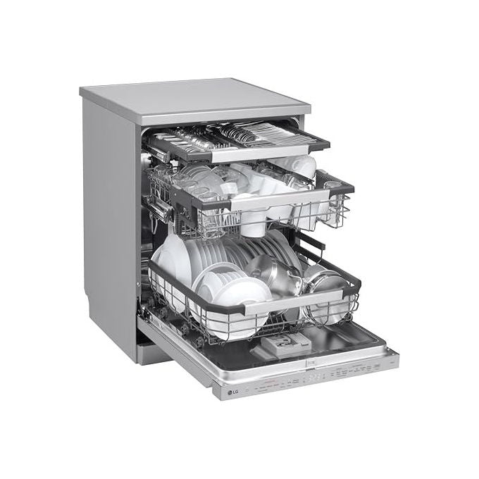 LG DF587HVS Serie 5 Lavastoviglie Libera Installazione 14 coperti Classe A QuadWash TrueSteam Wi-Fi 43 dB (85x60x60 cm) colore Grigio