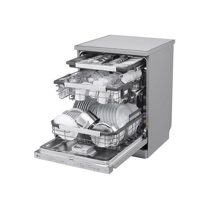 LG DF587HVS Serie 5 Lavastoviglie Libera Installazione 14 coperti Classe A QuadWash TrueSteam Wi-Fi 43 dB (85x60x60 cm) colore Grigio