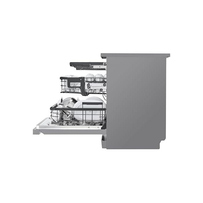 LG DF587HVS Serie 5 Lavastoviglie Libera Installazione 14 coperti Classe A QuadWash TrueSteam Wi-Fi 43 dB (85x60x60 cm) colore Grigio