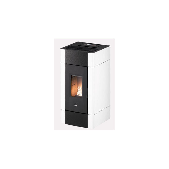 Cadel Stufa a Pellet Ventilata Cristal 9 Grigio Rosso Bianco
