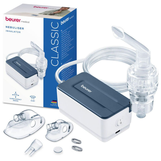 Beurer IH15 Aerosol a Compressore DC Nebulizzatore vie respiratorie superiori e inferiori 55 dB con accessori