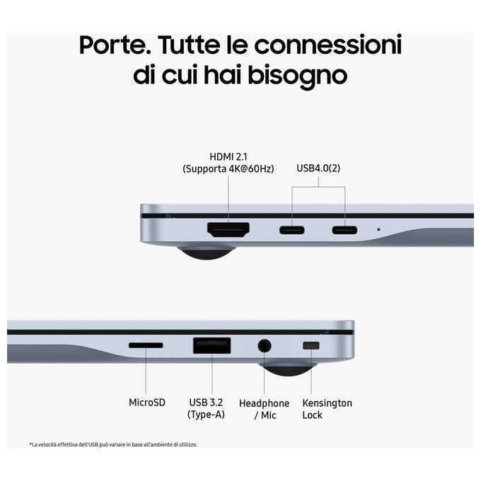 Samsung NP750XQB-KA2IT Galaxy Book4 Edge Notebook Snapdragon X Elite 16 GB 512 GB SSD colore Blu