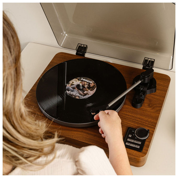 Lenco Giradischi Automatico Bluetooth 5.3 Trasmissione a Cinghia Legno