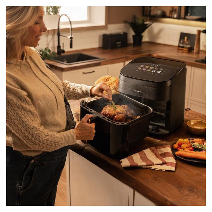 Cecotec CECOFRYandGRILL SMOKIN' 8500 Friggitrice ad aria 8.5 L 2200 W 10 programmi Touch colore Nero Marrone
