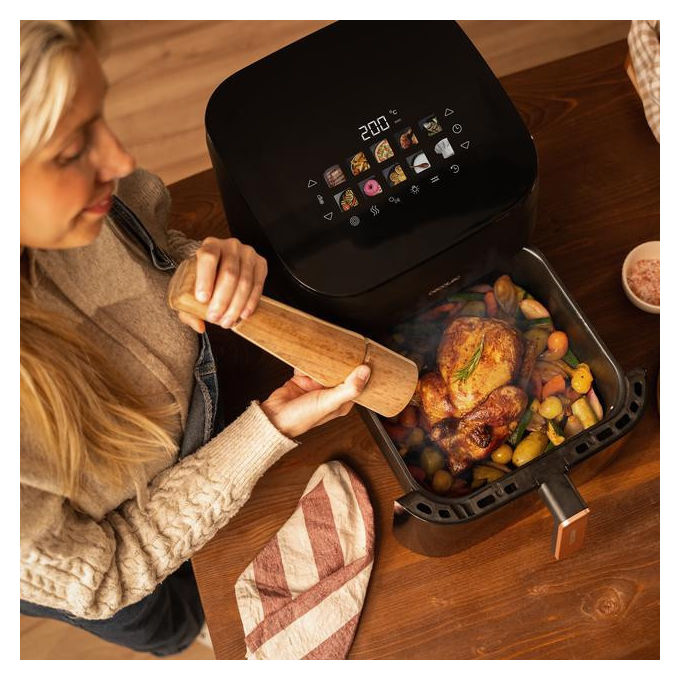 Cecotec CECOFRYandGRILL SMOKIN' 8500 Friggitrice ad aria 8.5 L 2200 W 10 programmi Touch colore Nero Marrone