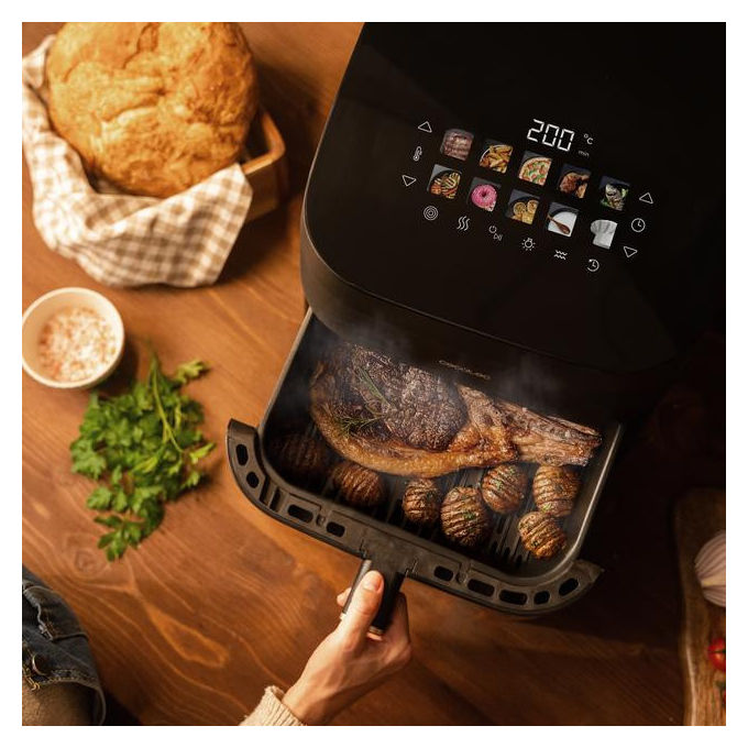 Cecotec CECOFRYandGRILL SMOKIN' 8500 Friggitrice ad aria 8.5 L 2200 W 10 programmi Touch colore Nero Marrone