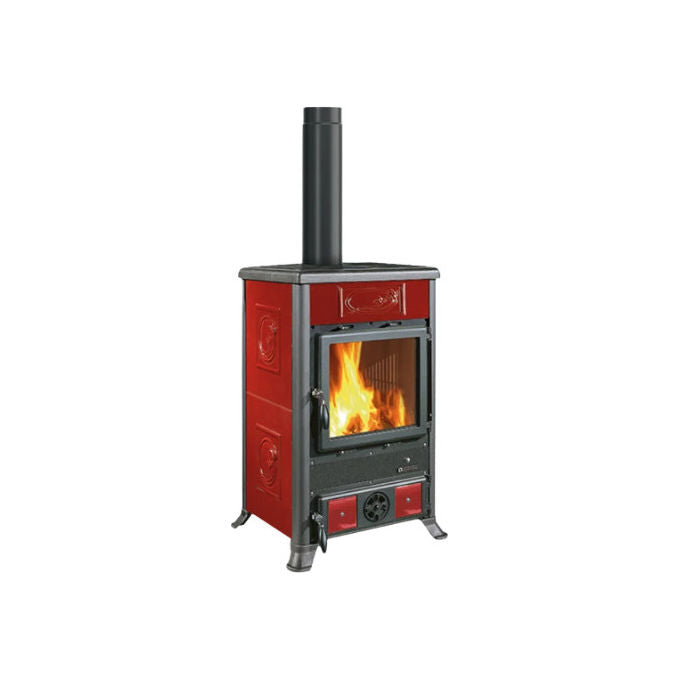 Nordica Stufa a Legna Rossella R1.16, Ceramica Bordeaux, 9 kW, 258 m³