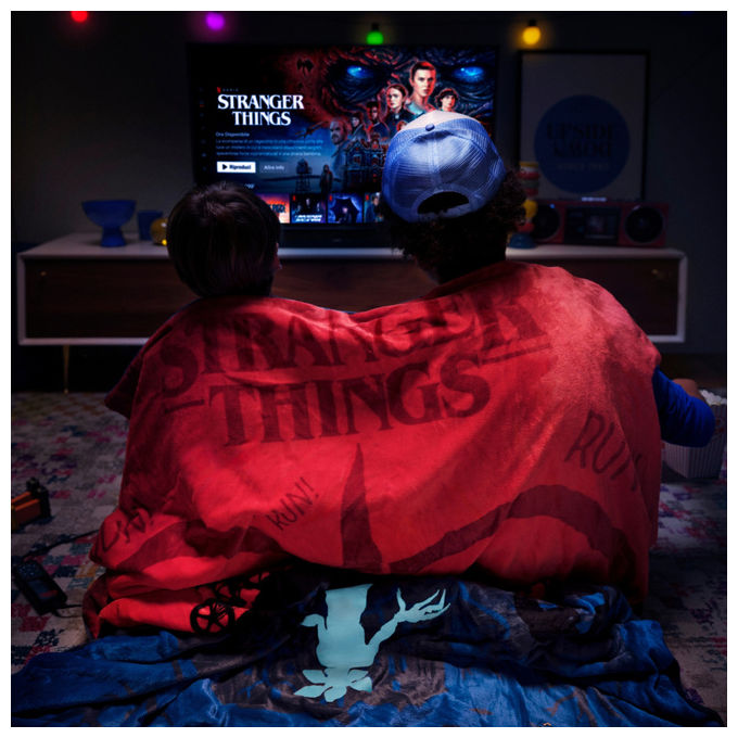 Imetec 26177 CaldoPlaid Stranger Things Plaid Riscaldabile 150 W 6 livelli temperatura 160x120 cm colore Blu Rosso