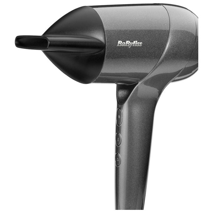 BaByliss D6200DE Titanium Shine Asciugacapelli 1600 W Motore Digitale Ionico Anti-Crespo 3 Velocita' 3 Temperature Diffusore colore Acciaio