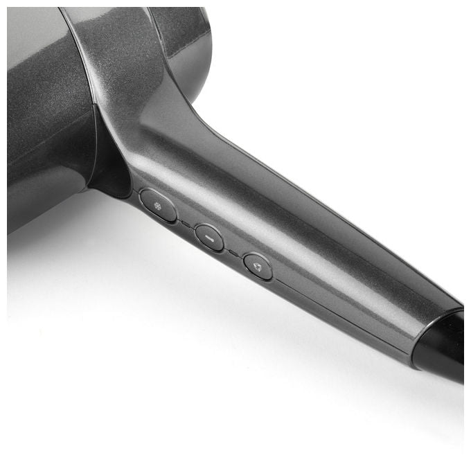 BaByliss D6200DE Titanium Shine Asciugacapelli 1600 W Motore Digitale Ionico Anti-Crespo 3 Velocita' 3 Temperature Diffusore colore Acciaio