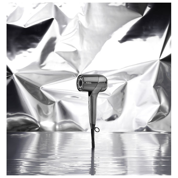 BaByliss D6200DE Titanium Shine Asciugacapelli 1600 W Motore Digitale Ionico Anti-Crespo 3 Velocita' 3 Temperature Diffusore colore Acciaio