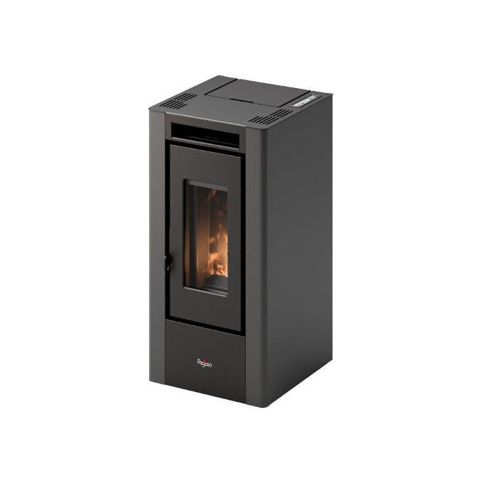 Pegaso, Stufa a Pellet Eliott 6, 5.5 kW, Antracite, Acciaio e Ghisa