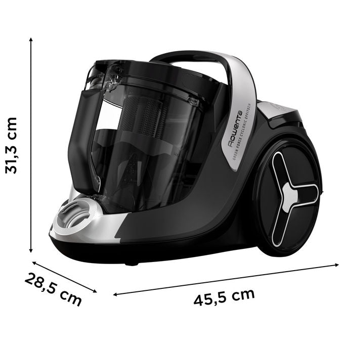 Rowenta RO7C66 Green Force Cyclonic Aspirapolvere a Traino Senza Sacco 2,5 L 500 W 66 dB colore Nero Grigio