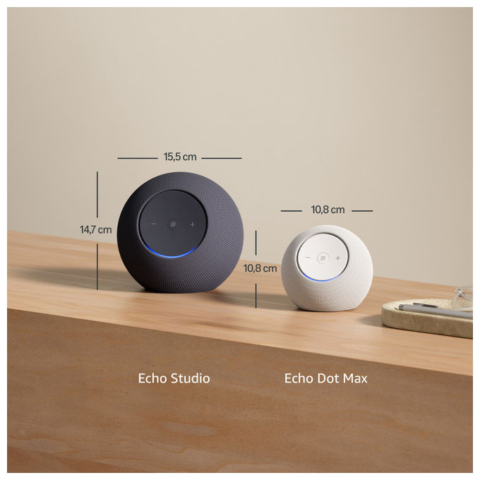 Amazon B0DKLVWZPF Echo Dot Max Altoparlante Smart Hub Casa Intelligente Zigbee Matter Wi-Fi 6E Bluetooth 5.3 colore Bianco
