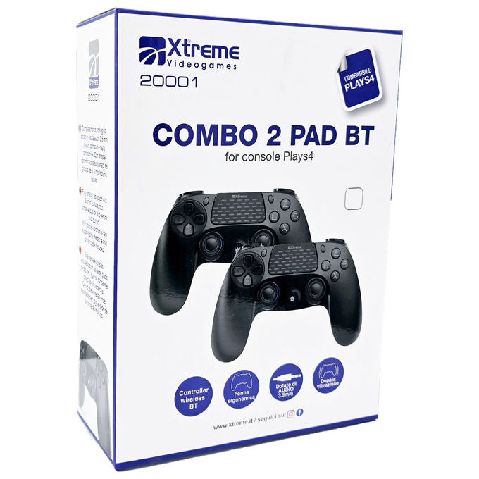 Xtreme, Combo 2 Gamepad Wireless Bluetooth Nero per Playstation 4