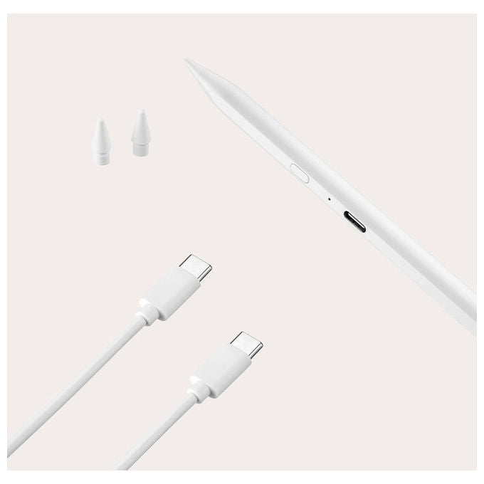 Tucano MA-STY3-W Pencil 3 Penna Stilo Capacitiva Attiva per iPad Palm Rejection USB-C 50h colore Bianco