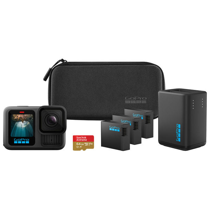 GoPro Hero13, Action Cam, 27.6 MP, 5.3K Ultra HD, Extended Power Bundle