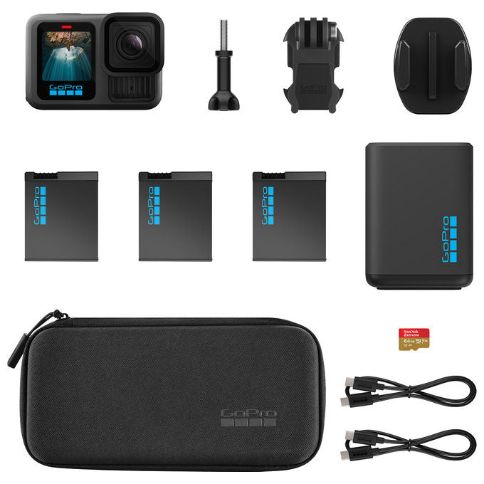 GoPro Hero13, Action Cam, 27.6 MP, 5.3K Ultra HD, Extended Power Bundle