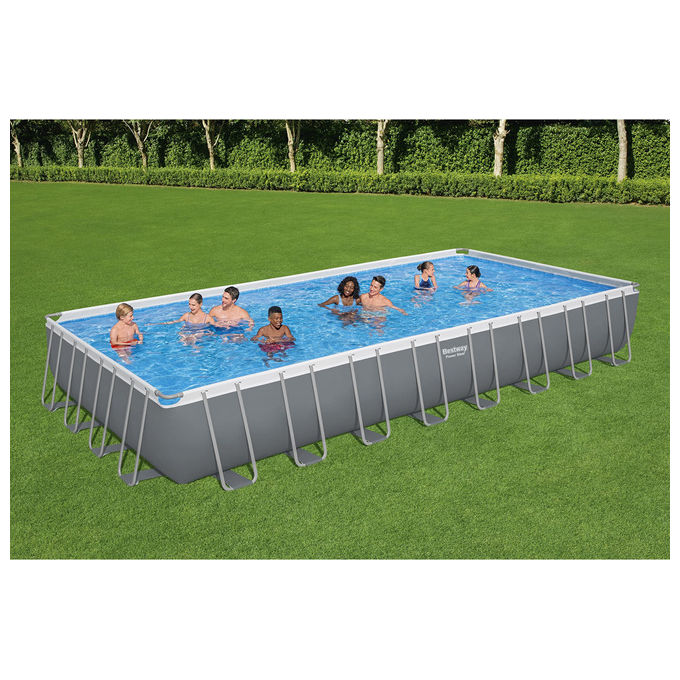 Bestway Piscina Fuori Terra Power Steel 956x488x132 cm Grigio Scuro