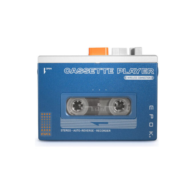 Bigben BTTAPEBL Epok Rewind+ Lettore Registratore Cassette Bluetooth 5.4 Auto-Reverse Altoparlante Integrato USB-C con Cuffie 3.5mm colore Blu