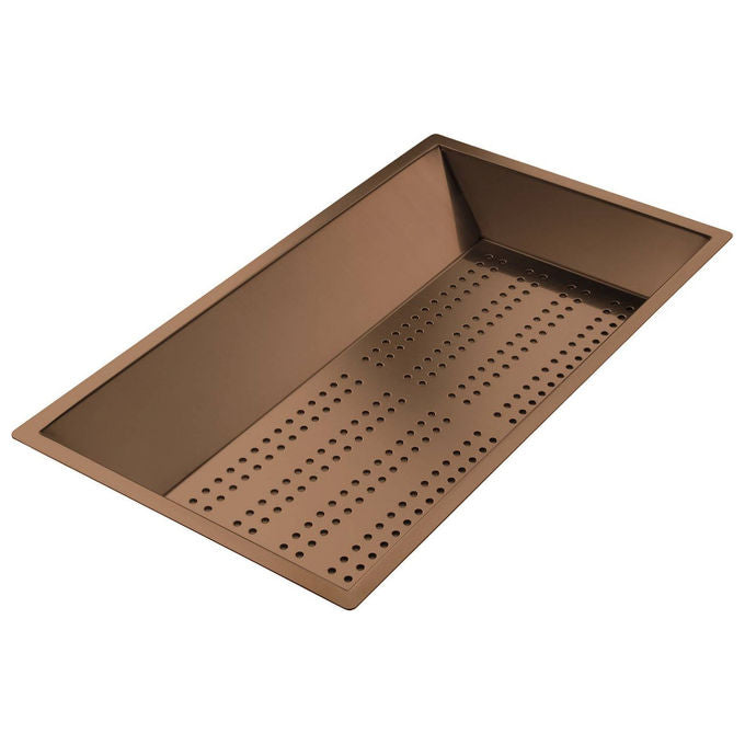 Foster Scolapiatti da Lavandino in Acciaio Inox Rame 21.5x38x3.9 cm
