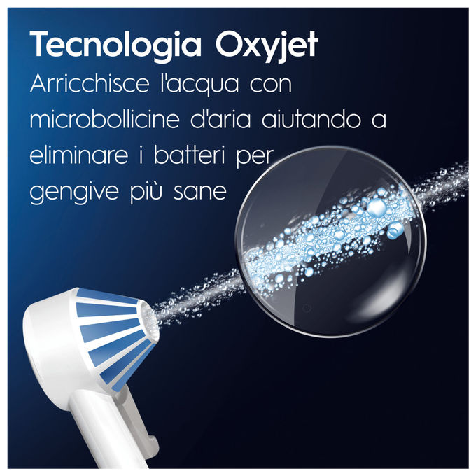 Oral-B IO6 OXYJET Spazzolino elettrico e Idropulsore Tecnologia Microbollicine 5 modalita' con Timer colore Bianco