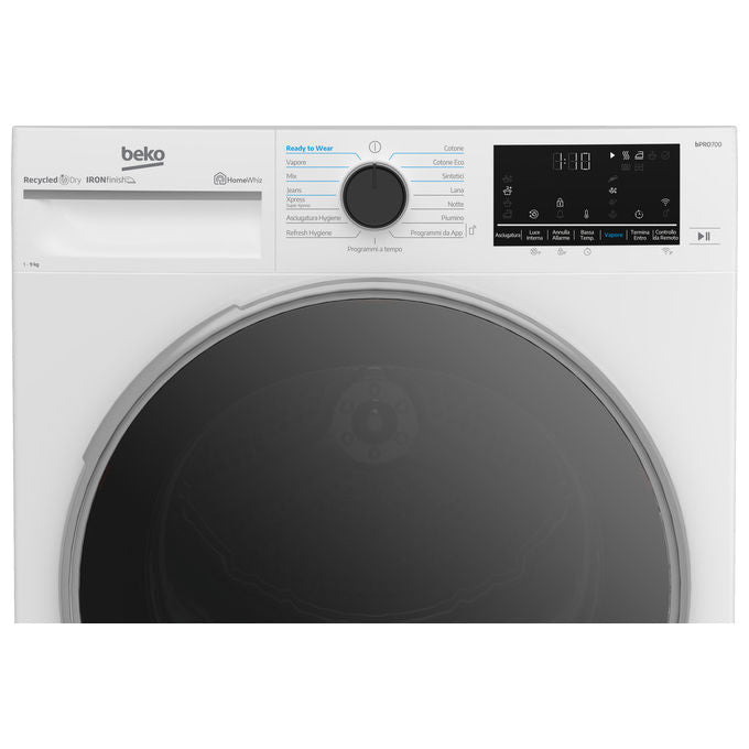 Beko BT96DBS Beyond Asciugatrice Pompa di Calore 9 Kg Classe A Wi-Fi Motore Inverter OptiSense (84.6x59.8x67.2 cm) colore Bianco
