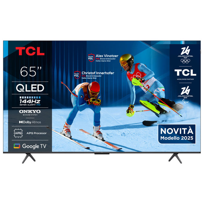 TCL 65P89K Serie P89K Smart TV QLED 4K 65'' 144Hz Google TV Audio Onkyo 2.1 Dolby Vision Atmos colore Metallico