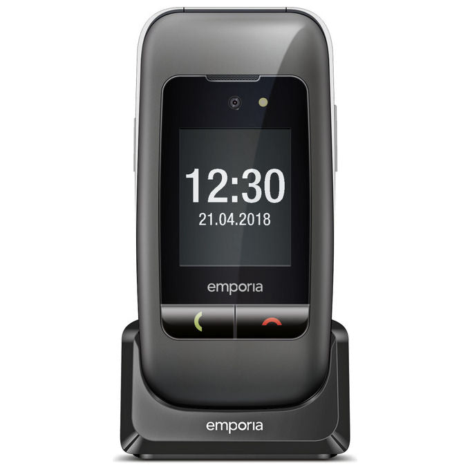 Emporia V200_001_SG emporiaONE Telefono per Anziani a Conchiglia 2G 2.4'' 2 MP Bluetooth IP54 colore Grigio Argento