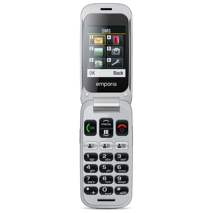Emporia V200_001_SG emporiaONE Telefono per Anziani a Conchiglia 2G 2.4'' 2 MP Bluetooth IP54 colore Grigio Argento